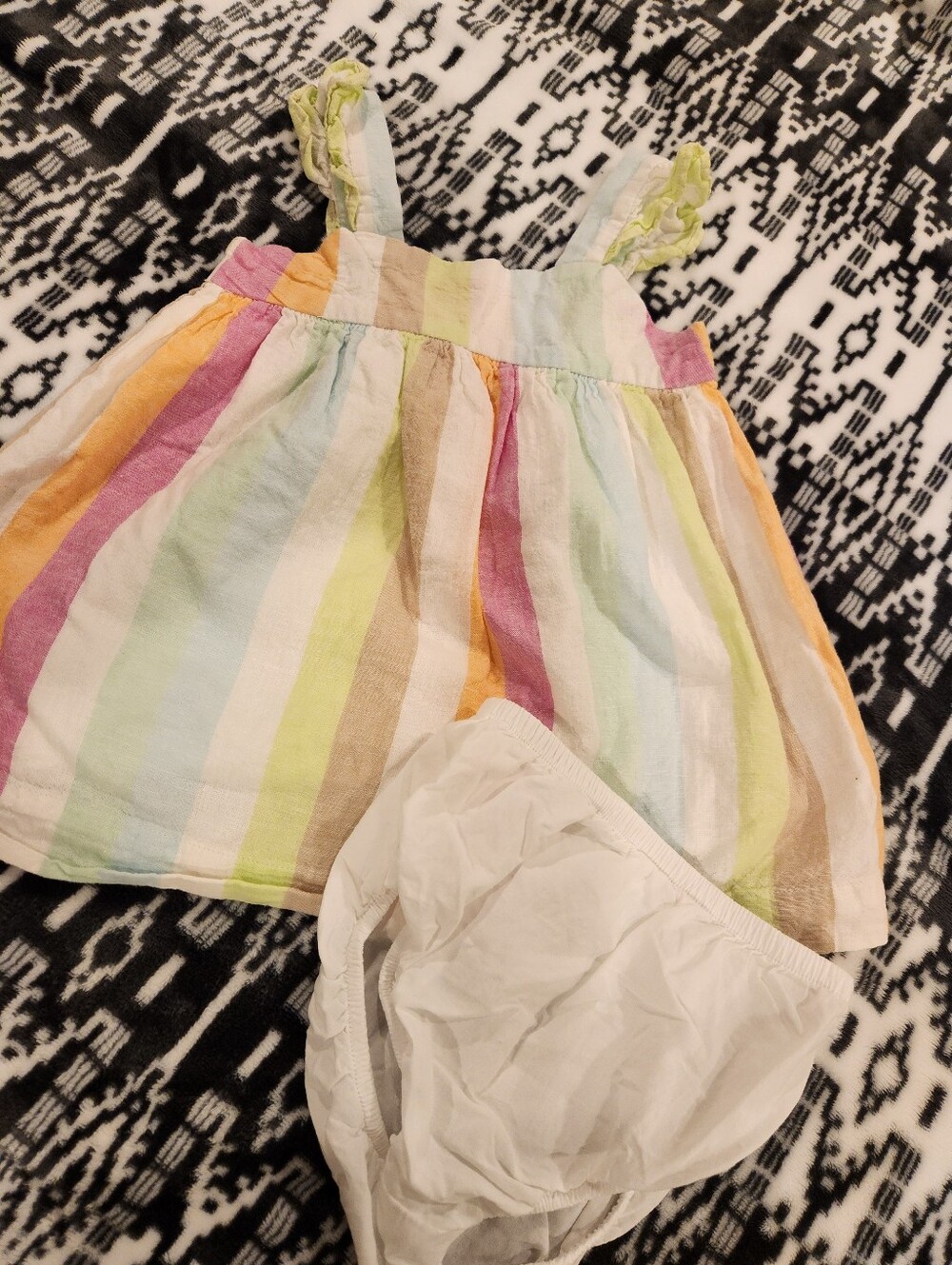 Gap Striped Pastel Sundress with Bloomers, Size 18-24M